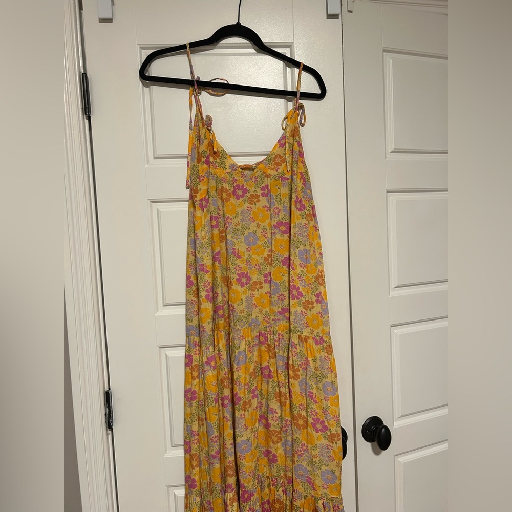 Floral Yellow and Pink Maxi Sundress